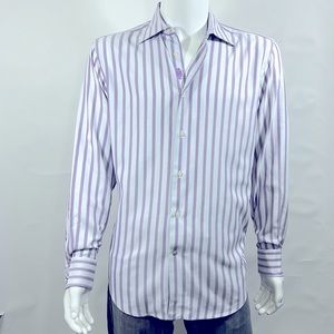 Robert Graham Mens Shirt L Button Up Striped French Cuff. Make an offer!